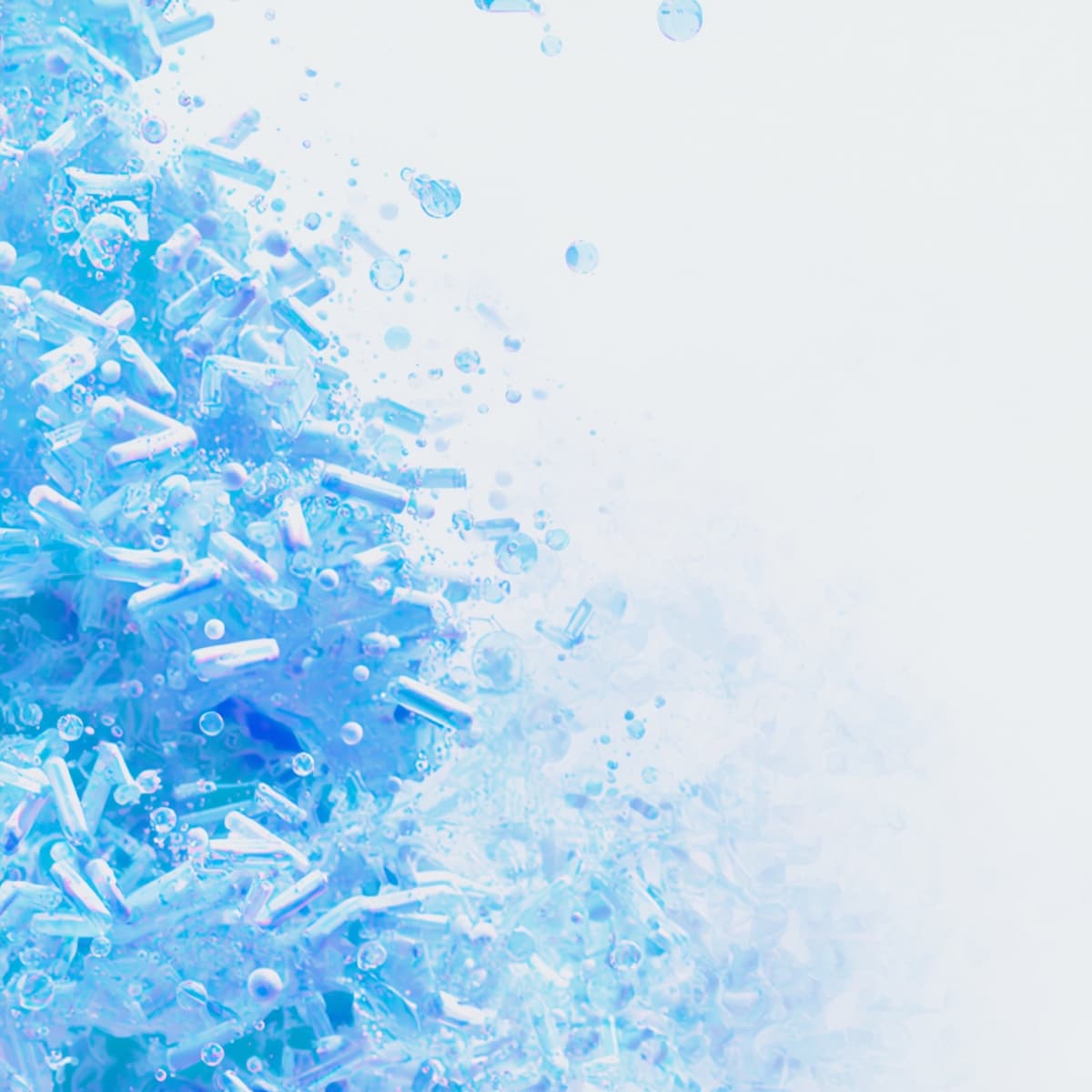 Abstract floating layered pharmaceutical artwork representing dry powder capability