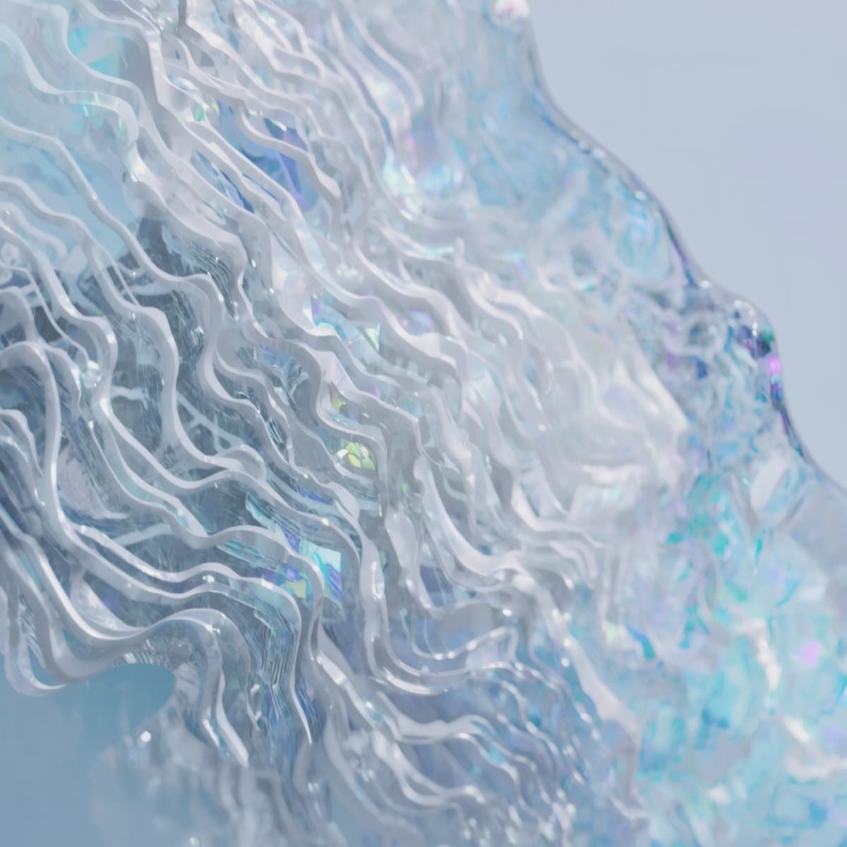 Abstract layered blue topographic artwork representing manufacturing infrastructure